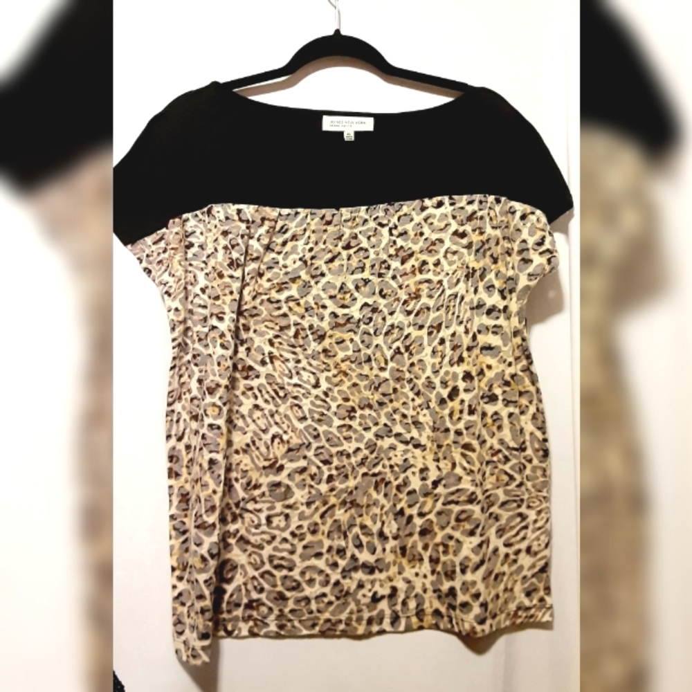 Black and Leopard Print Tee - PL
